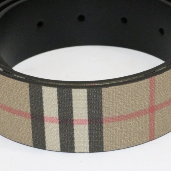 Burberry Men's Check Belt in Archive Beige ITGIOLIN681MP 32/80 - Beige/Black - Picture 5 of 12